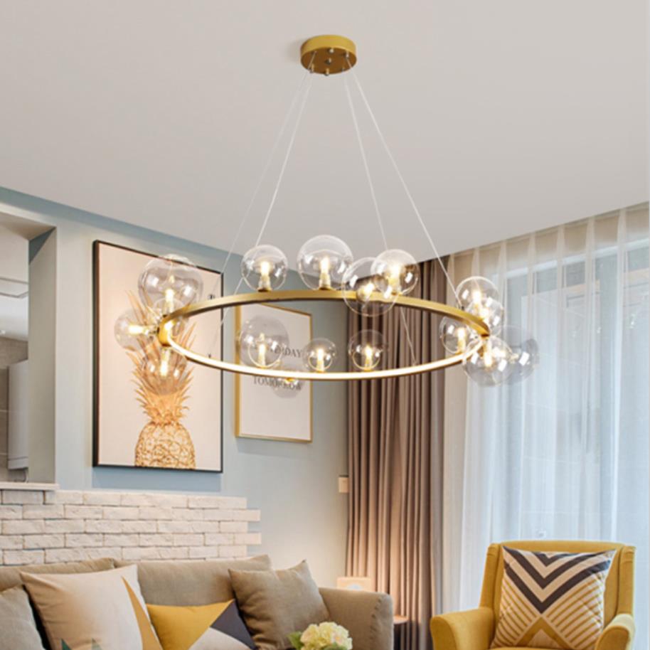 Clear Glass Bubble LED Chandelier Lamp