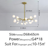 Modern LED Chandelier Light Tree Branch Firefly