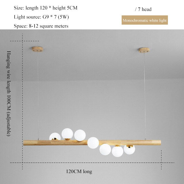 Modern Led Ball Pendant Bamboo Lights