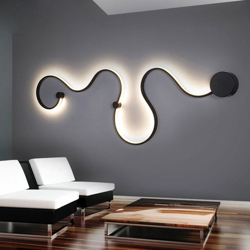 Modern Black & White RGB LED Wall Lamps