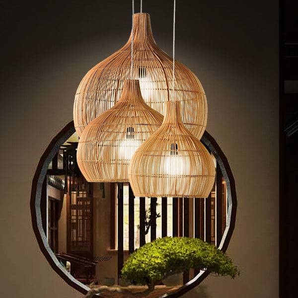 Vintage Rattan Hand-Woven Pendant Lamp