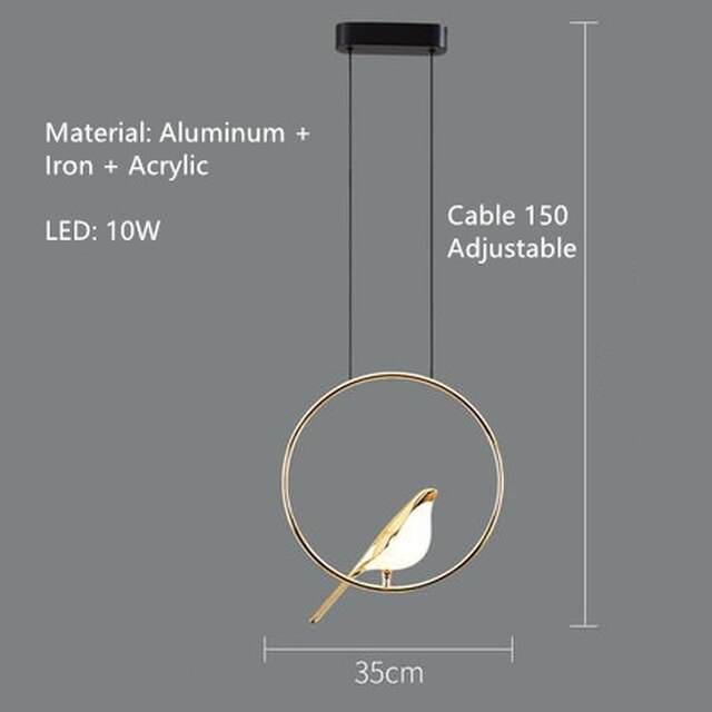 Magpie Bird Ceiling Chandelier Pendant Lamp
