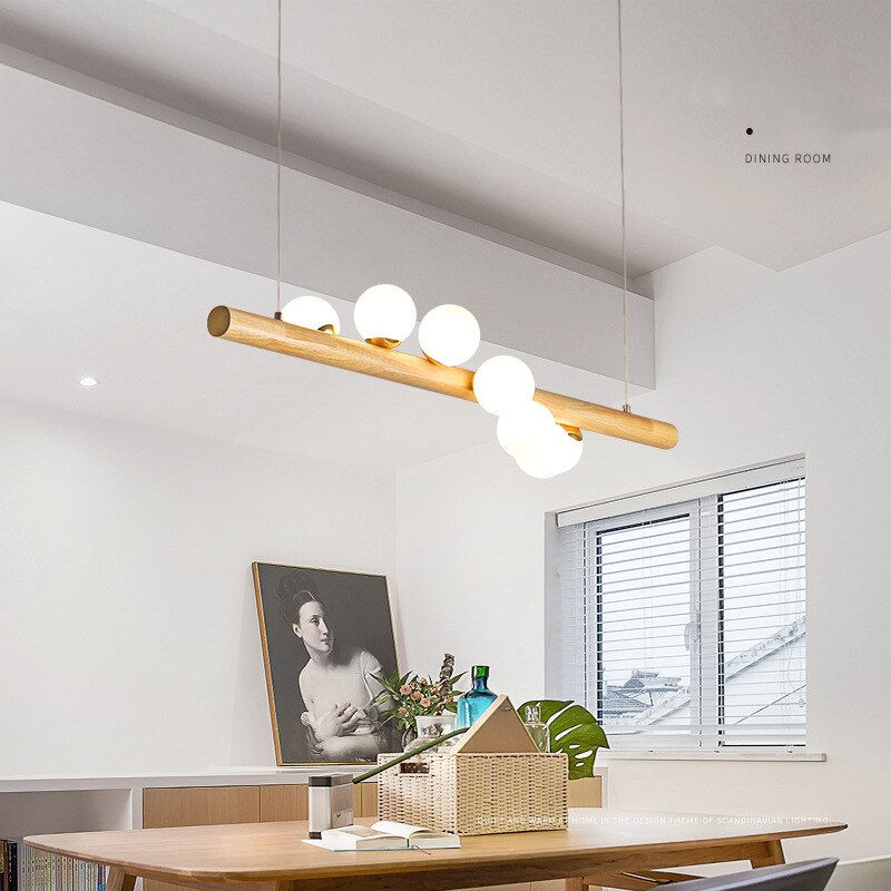 Modern Led Ball Pendant Bamboo Lights