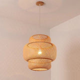 Bamboo Pendant Hand Knitted Chinese Style Lamps