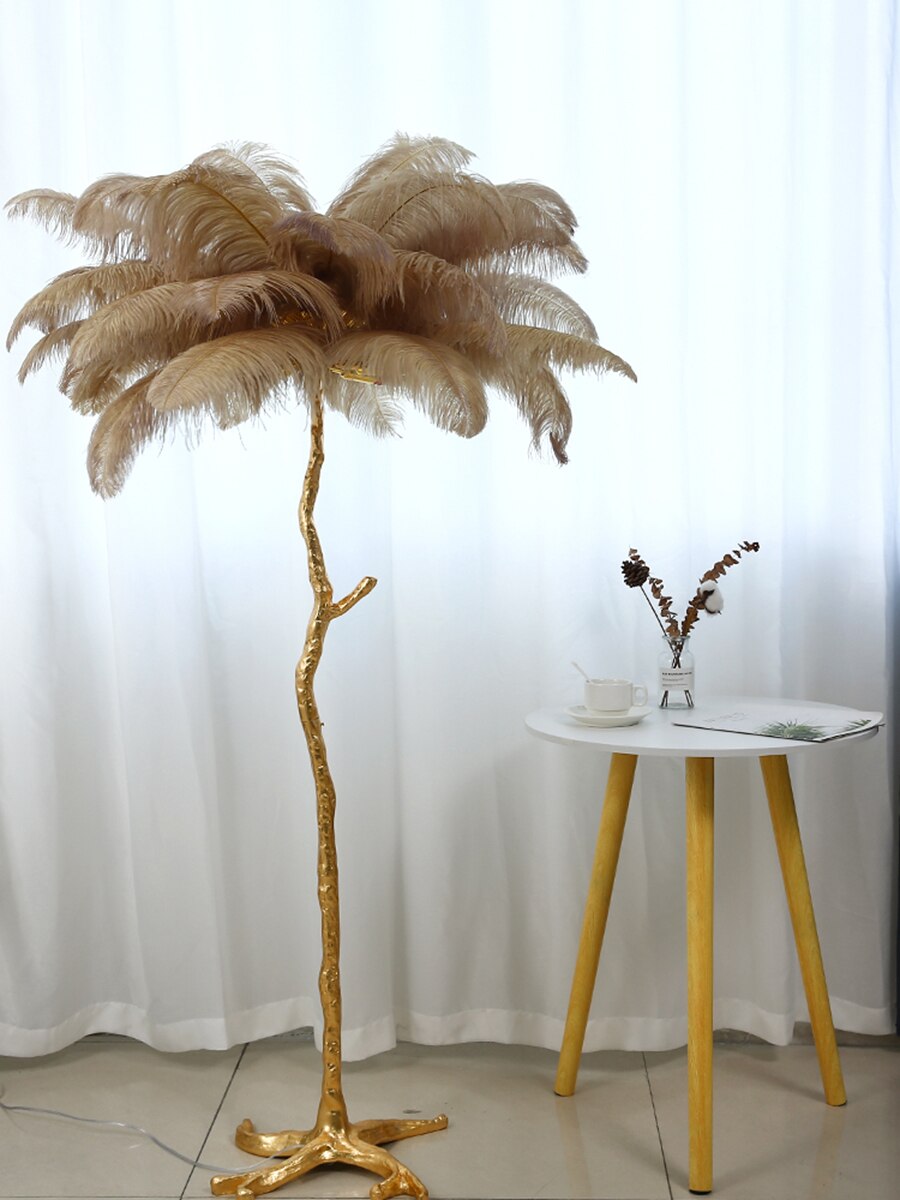 Ostrich Feather Standing Lamp