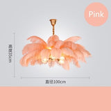 Natural Ostrich Feather Ceiling Light