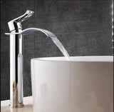 Basin Gold & White Waterfall Faucet Brass