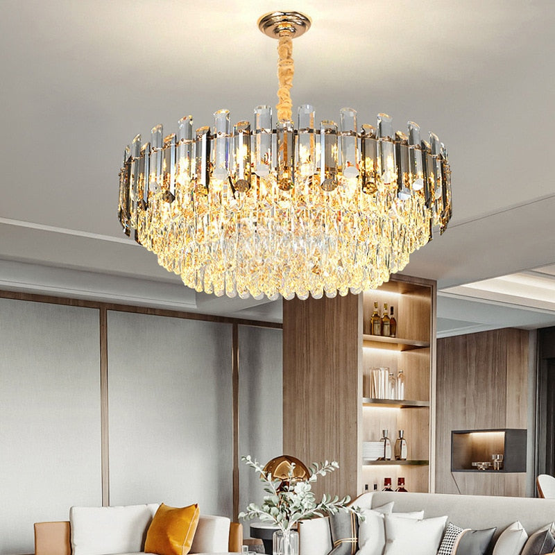 Modern Crystal Luxury Chandelier Golden Lamp