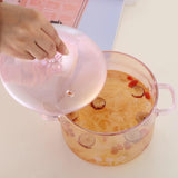 Pink Borosilicate Glass Cooking Pot