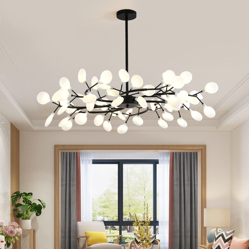 Modern LED Chandelier Light Tree Branch Firefly