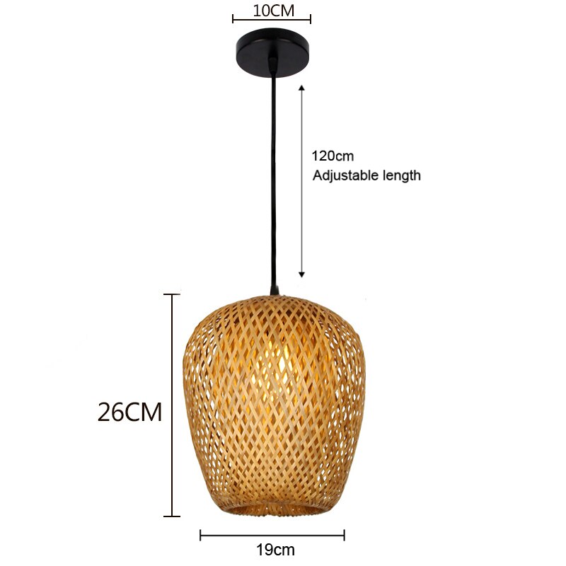 Rattan Bamboo Hand-Woven Bamboo Pendant Lamp