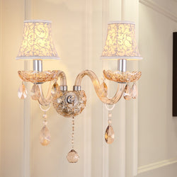 Crystal Bedside Brief Double Slider Wall Lamp