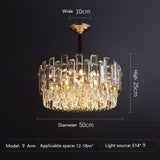 Modern Crystal Luxury Chandelier Golden Lamp