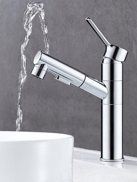 Chrome Pull-out Faucet Bathroom Hot and Cold Wash Head