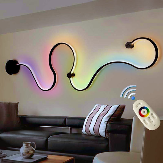 Modern Black & White RGB LED Wall Lamps