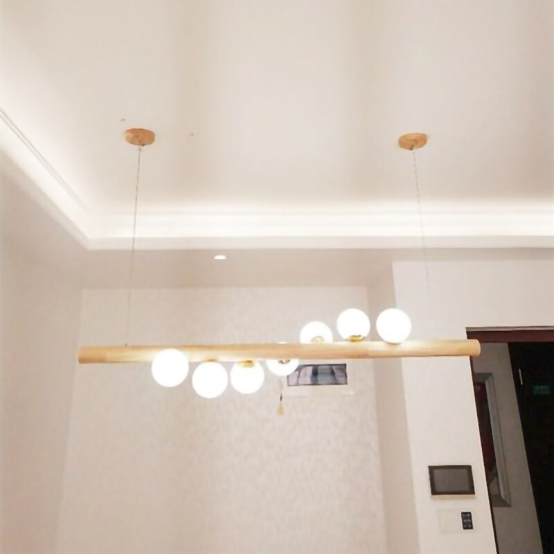 Modern Led Ball Pendant Bamboo Lights