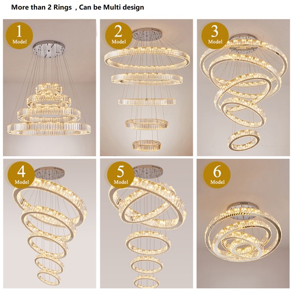 Crystal Ring Large Chandelier Pendant Lamp