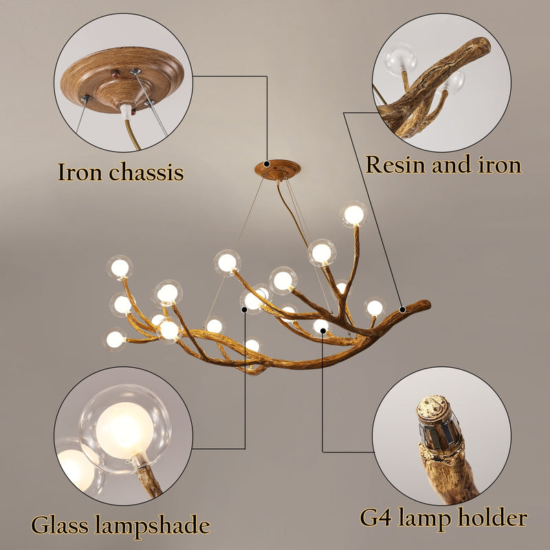 Modern Tree Branch Glass Bubble Lamp