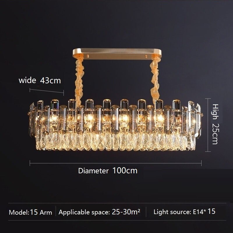 Modern Crystal Luxury Chandelier Golden Lamp