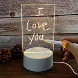 Creative Rewritable LED Night Light Note Board