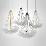 Frosted Glass Ball Chandelier Lamp