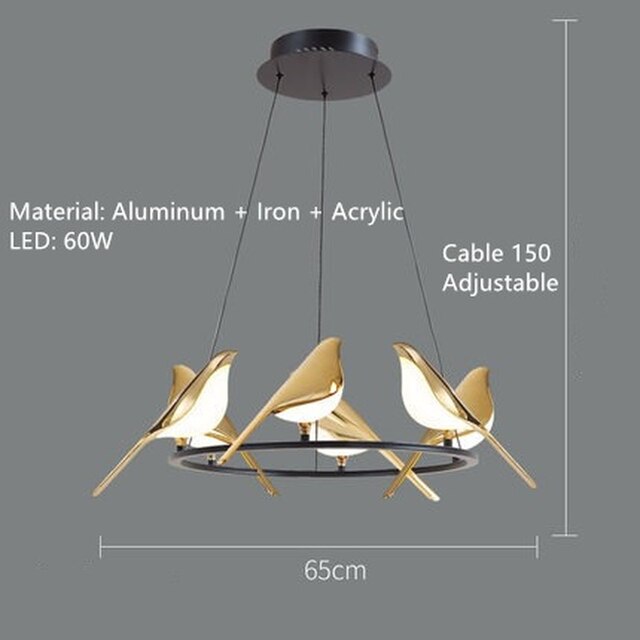 Magpie Bird Ceiling Chandelier Pendant Lamp