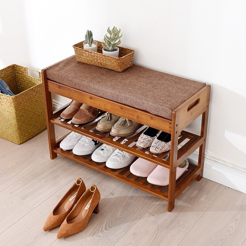 Organizer Design Shoe Rack Small Nordic Bamboo