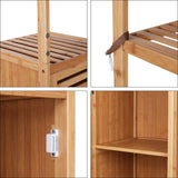 Bamboo Tall 3 Tiers Narrow Storage Cabinet