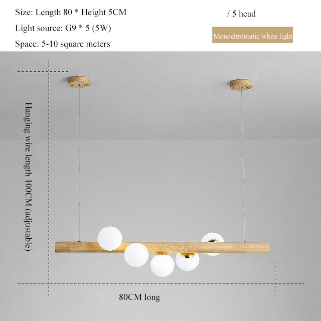 Modern Led Ball Pendant Bamboo Lights