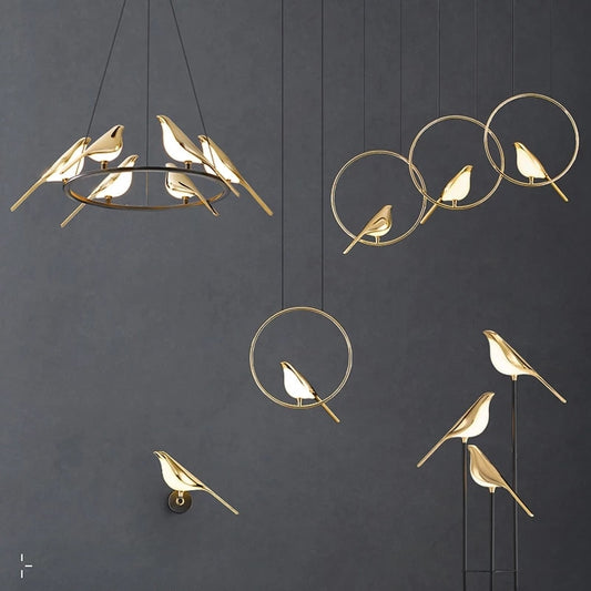 Magpie Bird Ceiling Chandelier Pendant Lamp