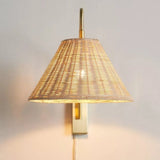 Japanese Minimalist Rattan Weaving Wall Lamp