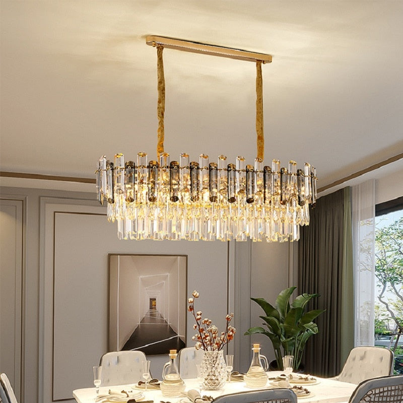 Modern Crystal Luxury Chandelier Golden Lamp