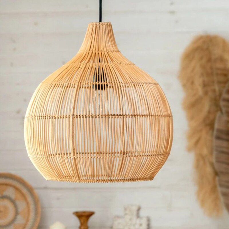 Vintage Rattan Hand-Woven Pendant Lamp