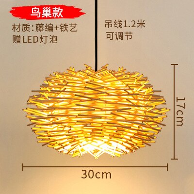 Rattan Bamboo Hand-Woven Bamboo Pendant Lamp