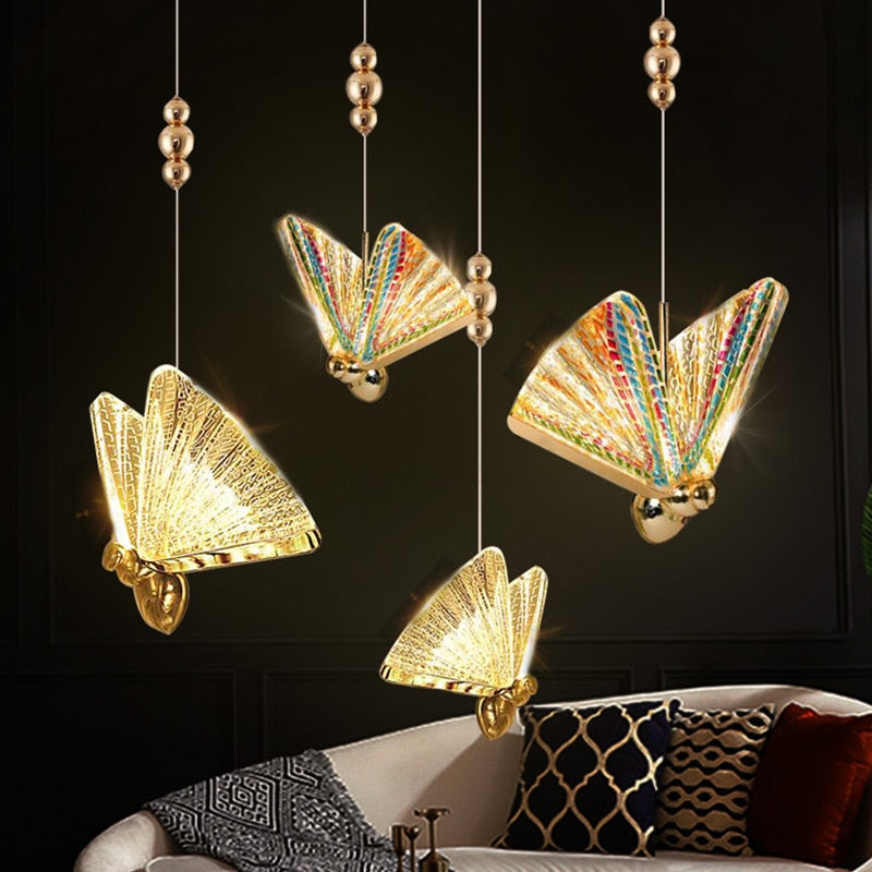 Butterfly Led Pendant Lights Hanging Lamp