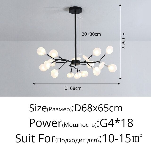 Modern LED Chandelier Light Tree Branch Firefly