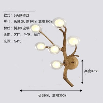 Modern Tree Branch Glass Bubble Lamp