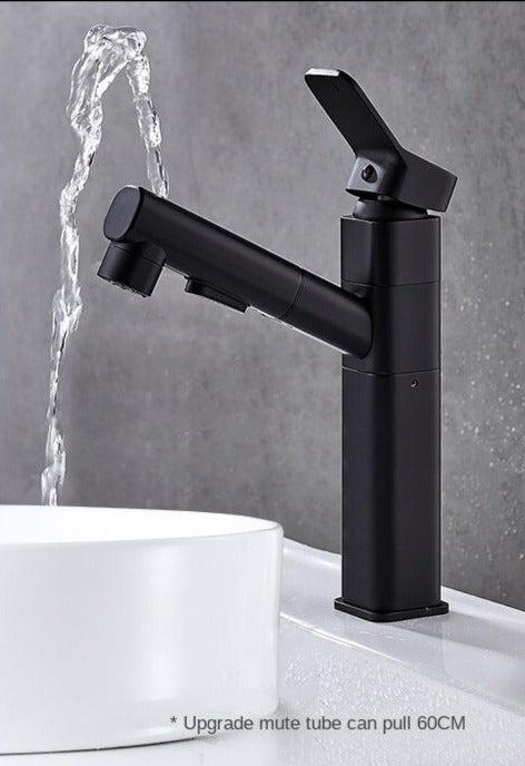 Chrome Pull-out Faucet Bathroom Hot and Cold Wash Head