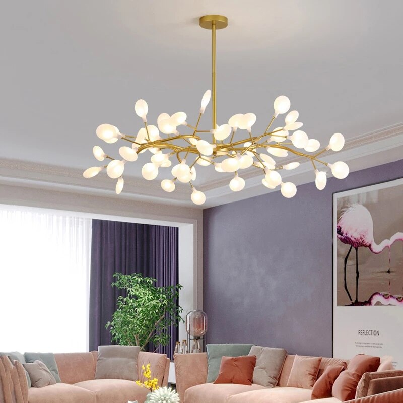 Modern LED Chandelier Light Tree Branch Firefly