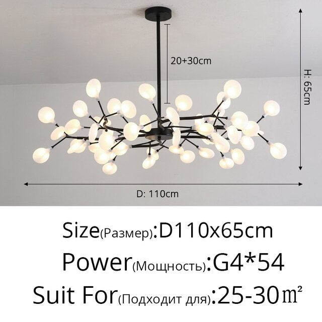 Modern LED Chandelier Light Tree Branch Firefly