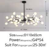 Modern LED Chandelier Light Tree Branch Firefly