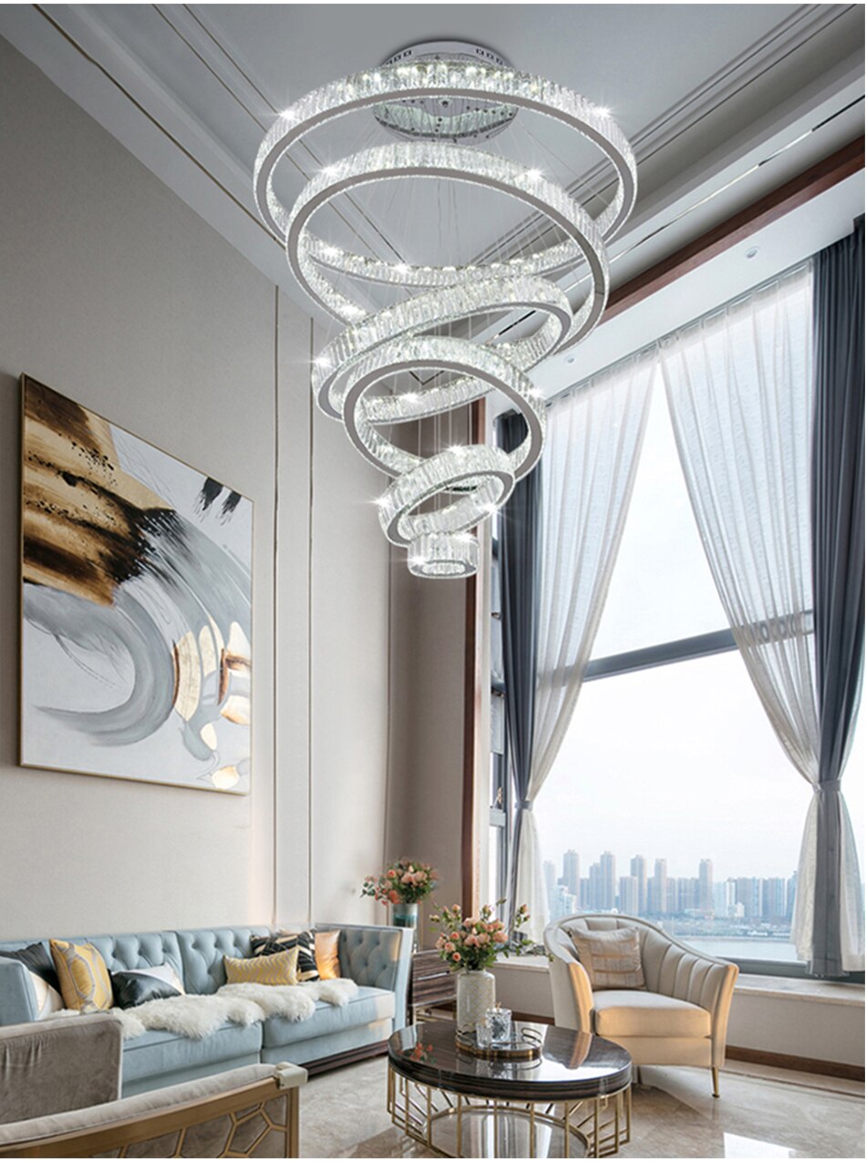 Crystal Ring Large Chandelier Pendant Lamp