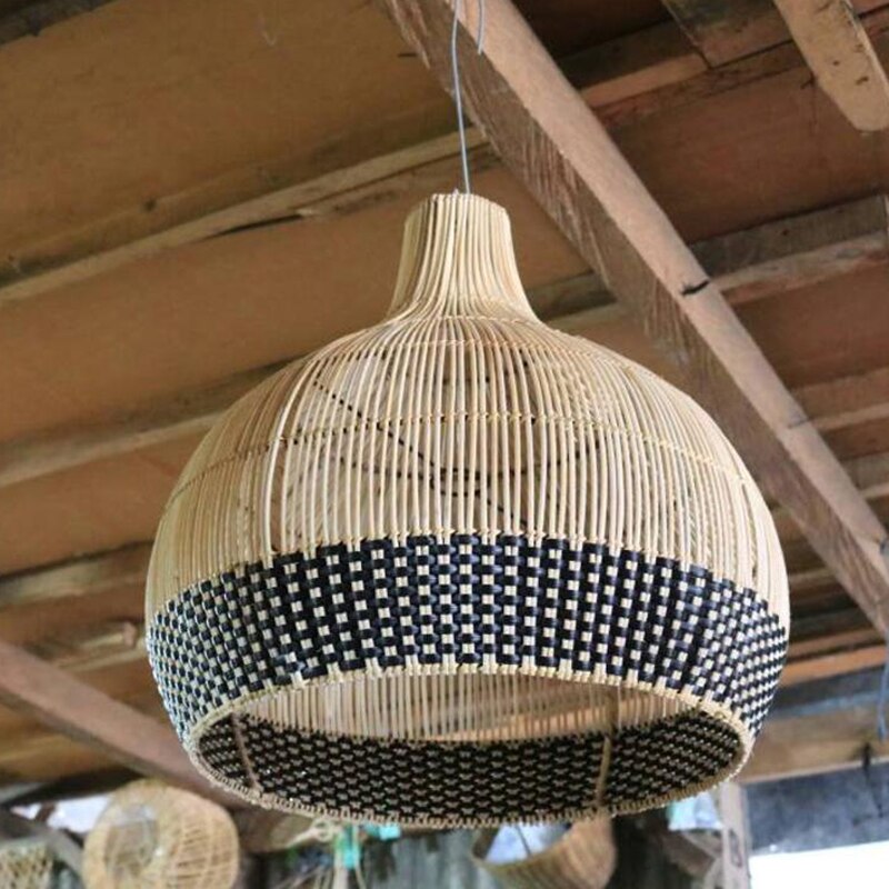 Vintage Rattan Hand-Woven Pendant Lamp