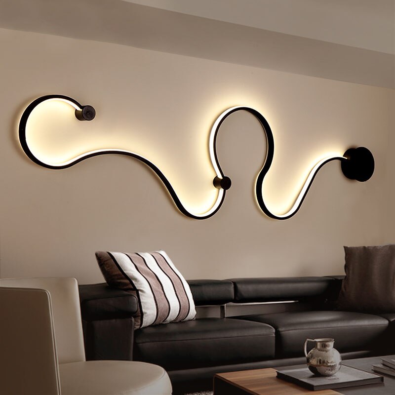 Modern Black & White RGB LED Wall Lamps