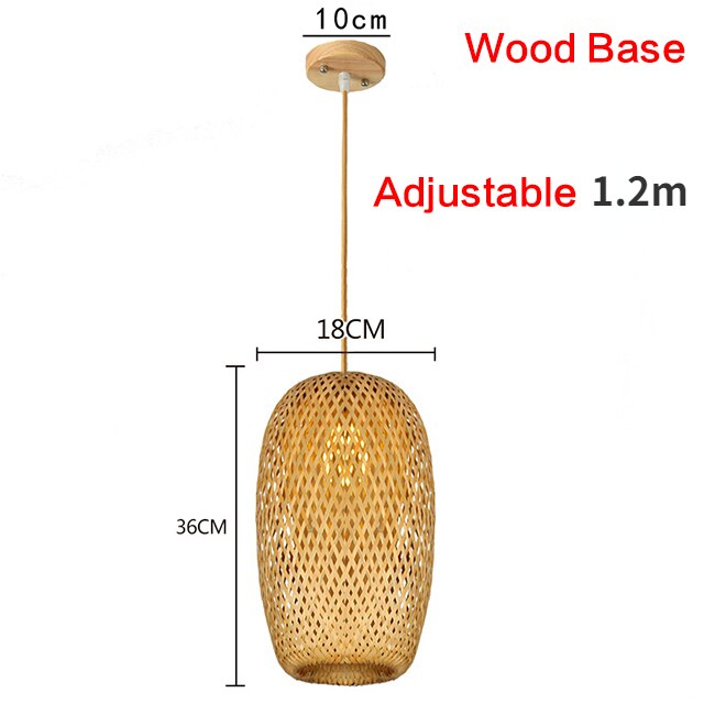 Rattan Bamboo Hand-Woven Bamboo Pendant Lamp