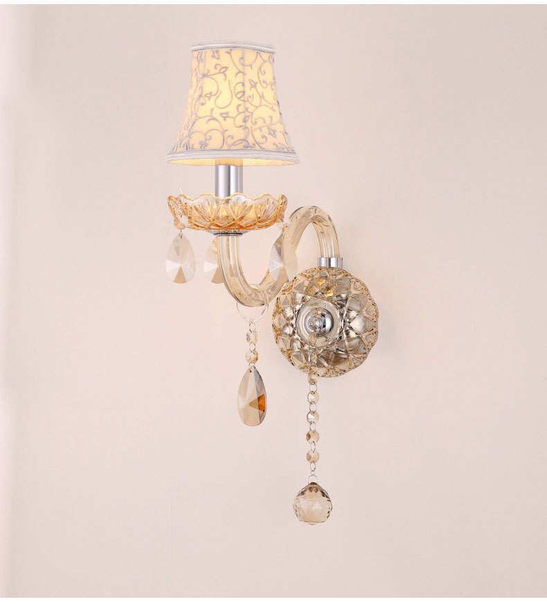 Crystal Bedside Brief Double Slider Wall Lamp