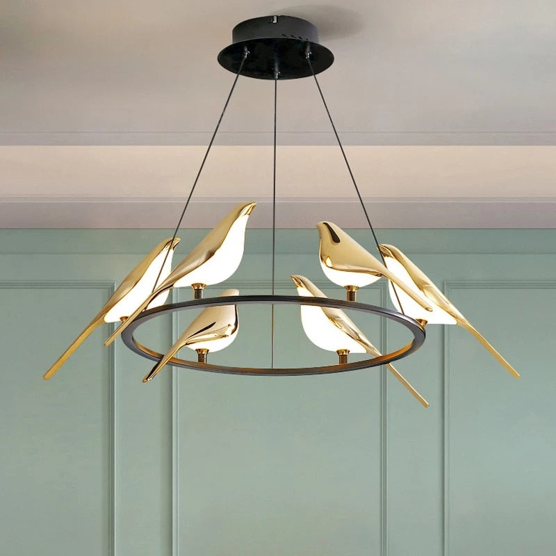 Magpie Bird Ceiling Chandelier Pendant Lamp