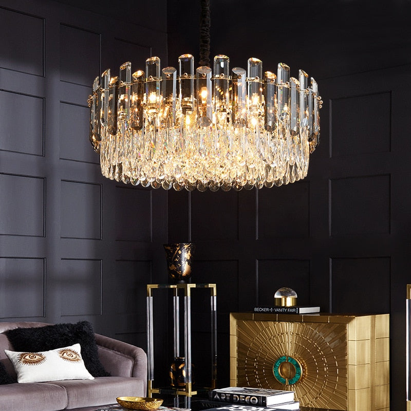 Modern Crystal Luxury Chandelier Golden Lamp