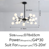 Modern LED Chandelier Light Tree Branch Firefly