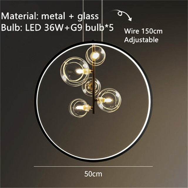 Clear Glass Bubble LED Chandelier Lamp